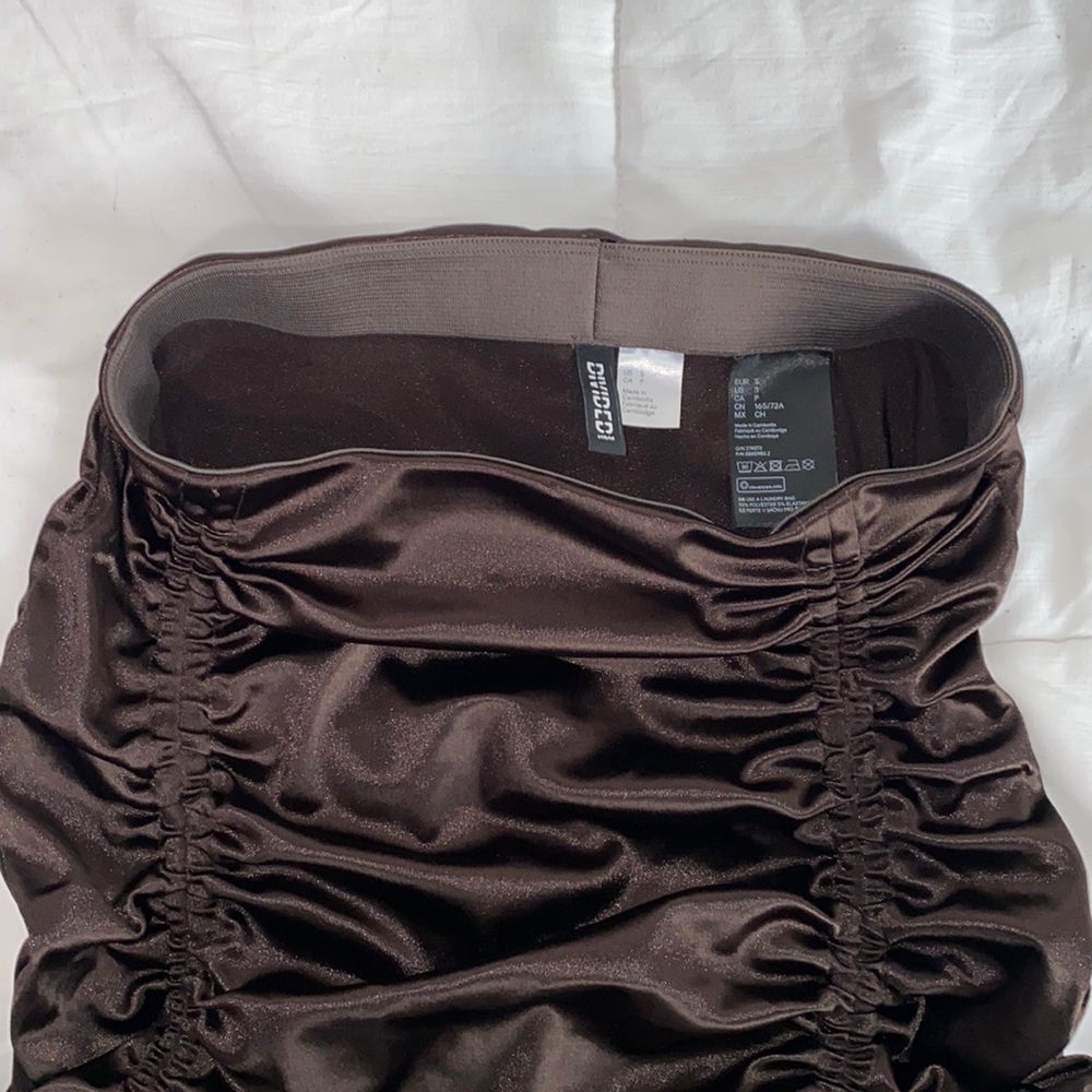 Brown Satin Mini Skirt - Picture 3 of 3
